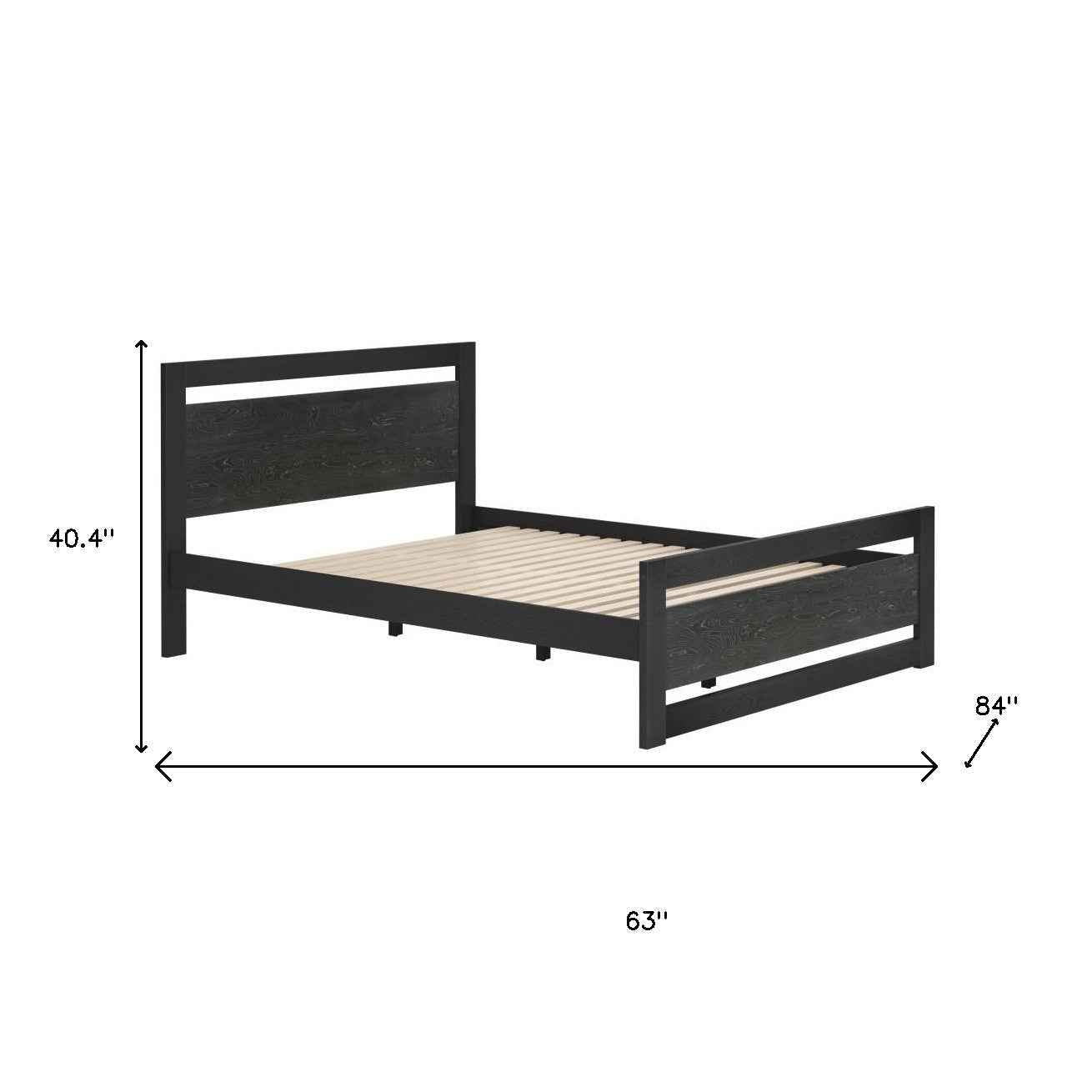 Black Wood Queen Bed Frame