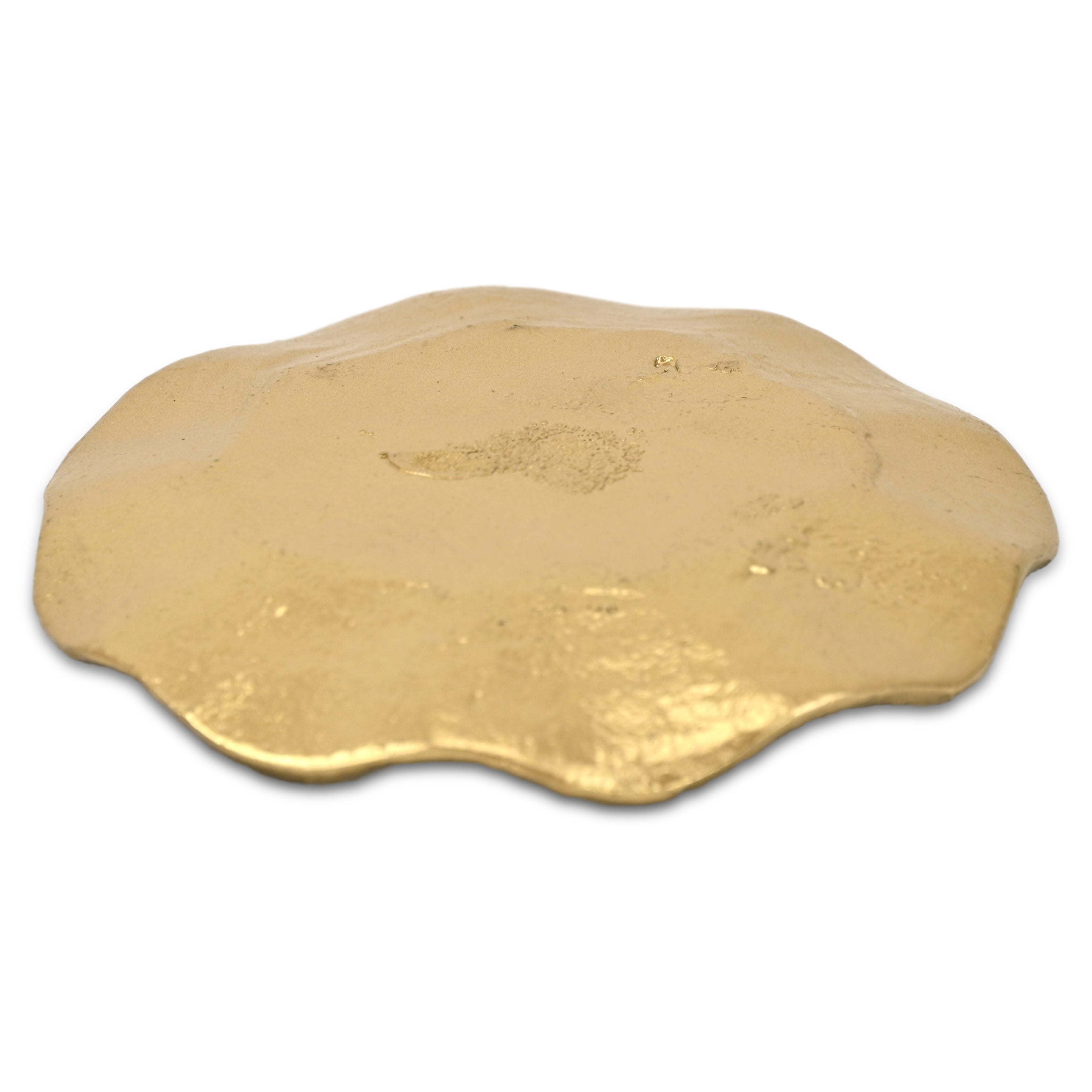 6" Gold Cast Iron Handmade Leaf Trinket Tray