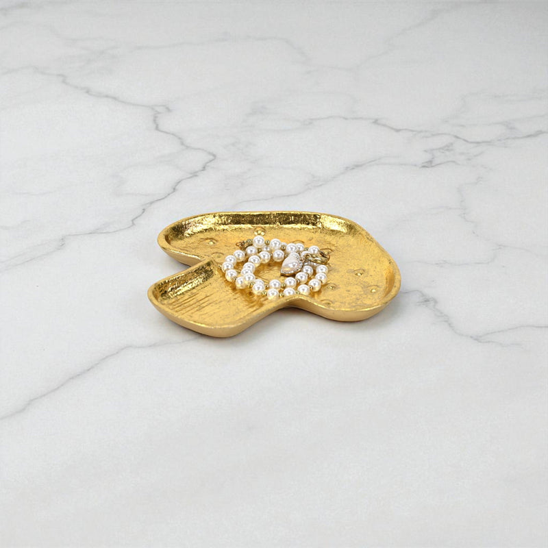 7" Gold Cast Iron Handmade Trinket Tray