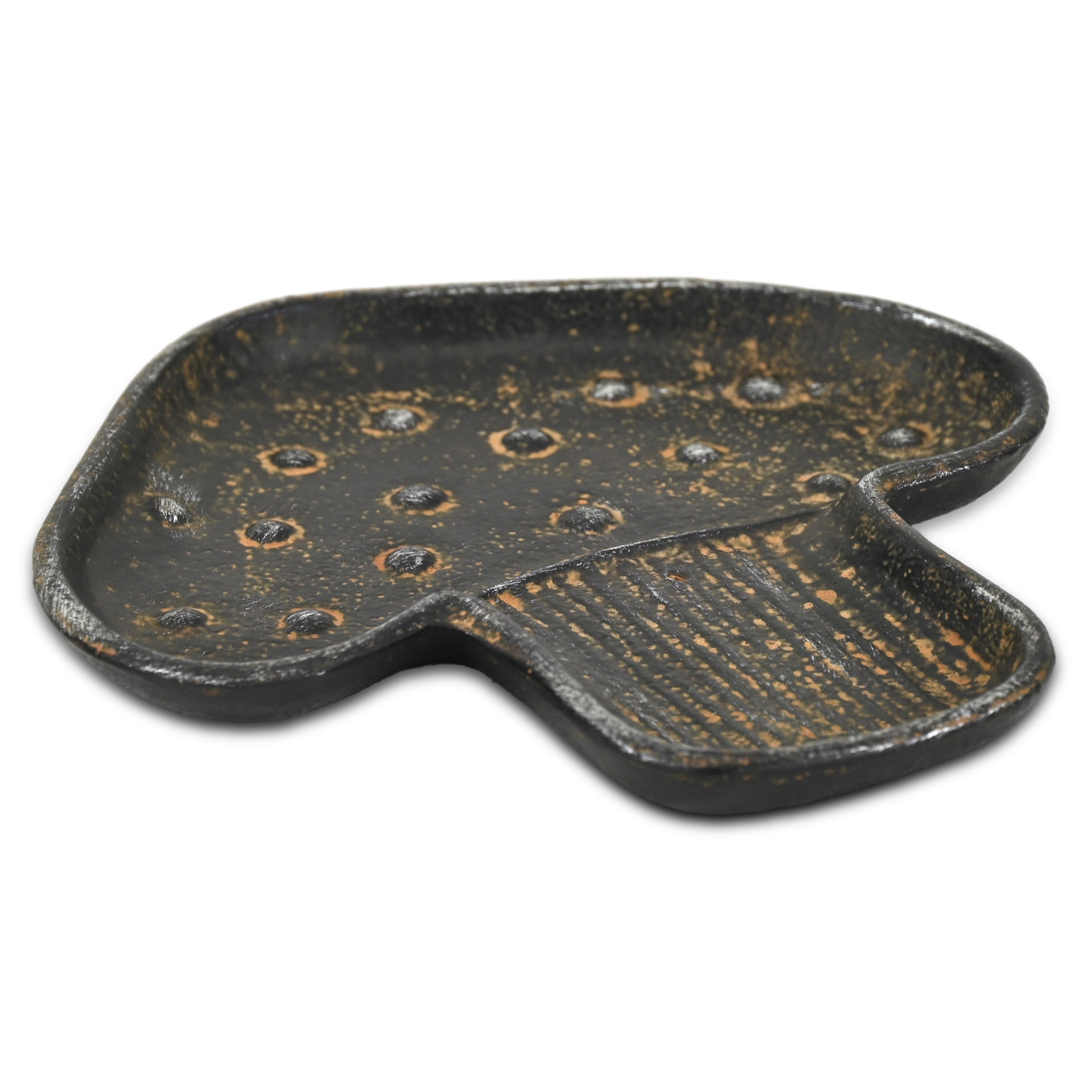 7" Black Cast Iron Handmade Trinket Tray