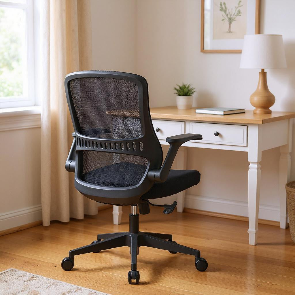 Black Adjustable Height Swivel Rolling Executive Office Chair