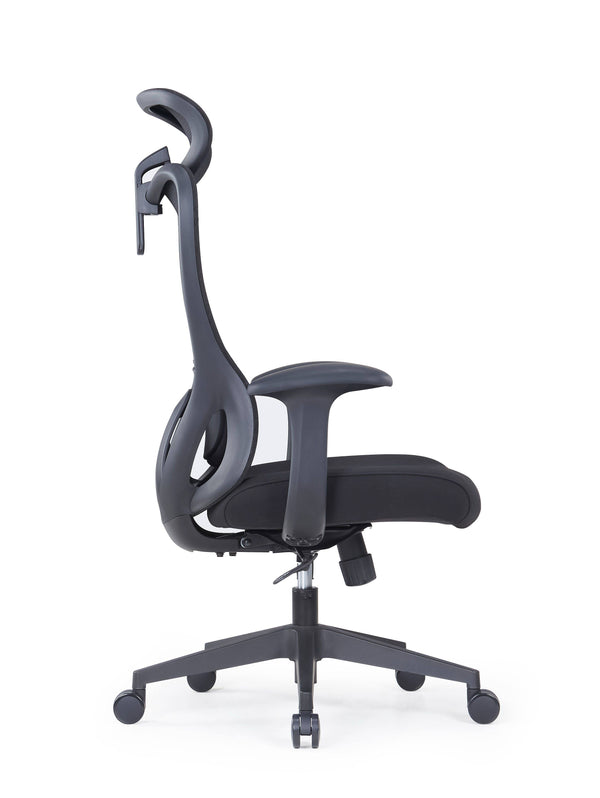 Black Adjustable Height Swivel Rolling Executive Office Chair Default Title