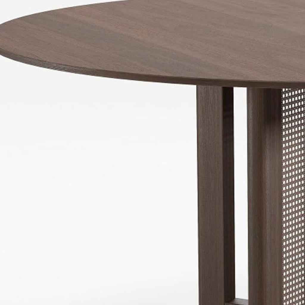 59" Brown Solid Wood Rounded Bar Table