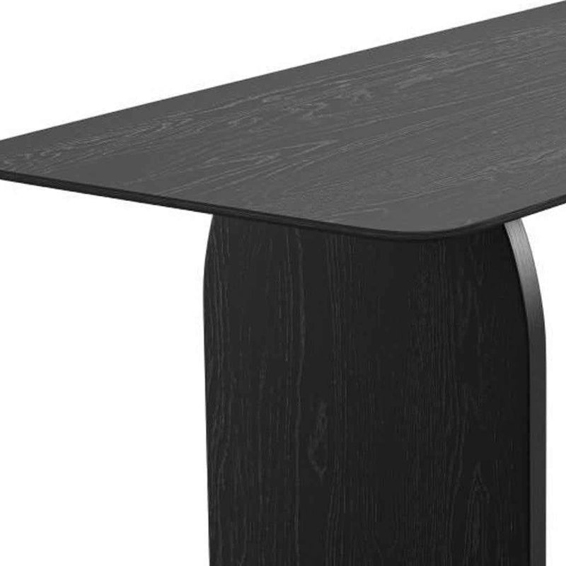 33" Black Solid Wood Rectangular Bar Table