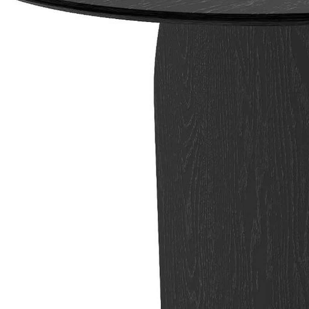 33" Black Solid Wood Oval Bar Table