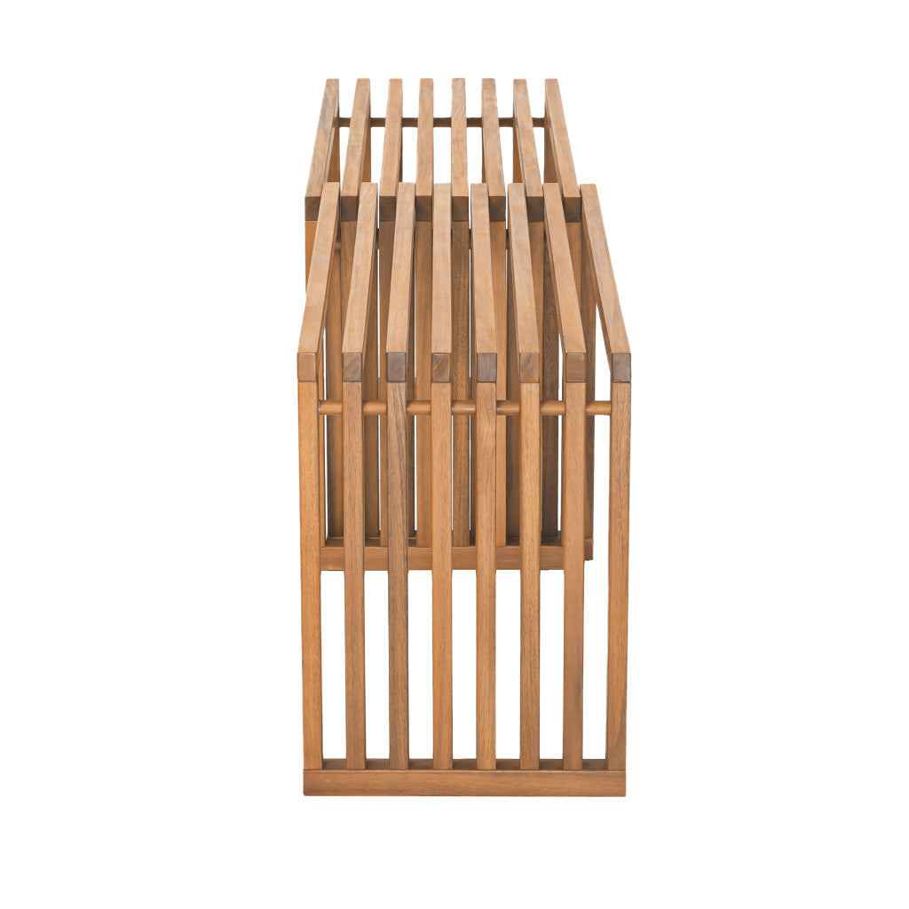 Set of Two 54" Natural Solid Wood Bench