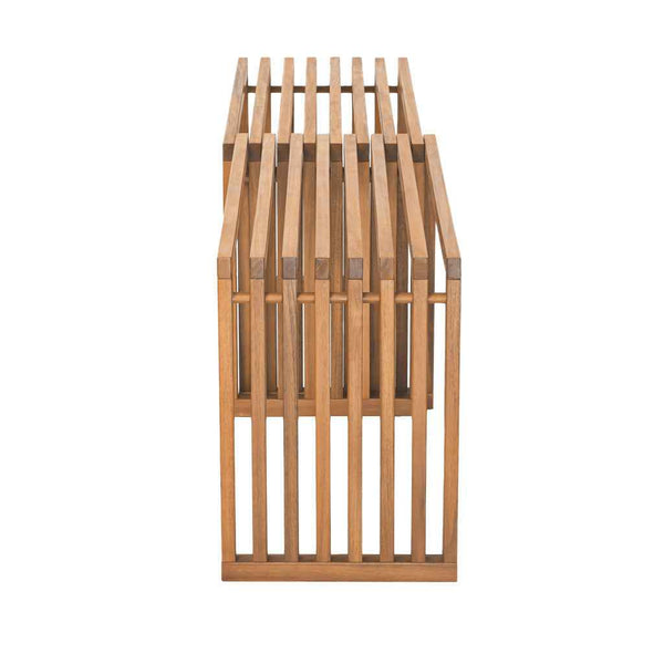 Set of Two 54" Natural Solid Wood Bench