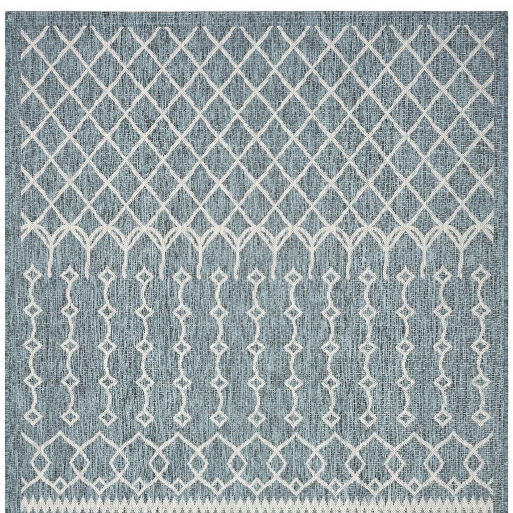8' X 10' Blue And Gray Indoor Outdoor Area Rug - Outdoor