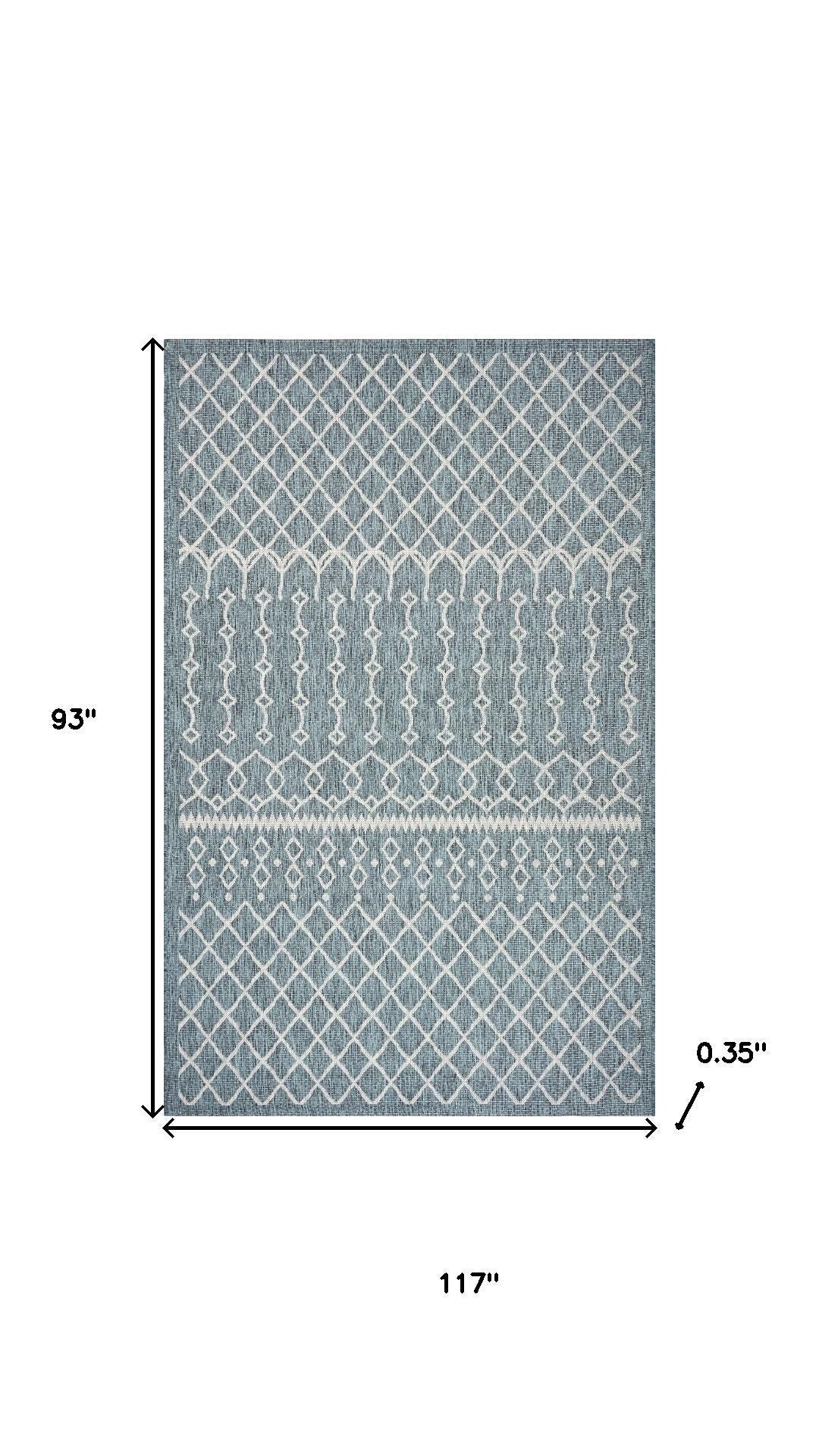 8' X 10' Blue And Gray Indoor Outdoor Area Rug - Outdoor