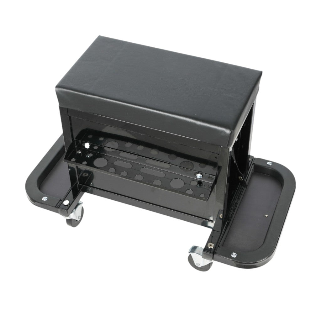 26" Black Multi-Tier Steel Three Drawer Tool Chest With Lid - Office Supplies
