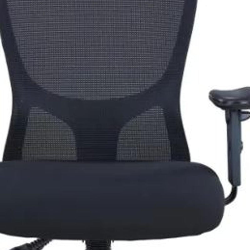 Black Adjustable Height Swivel Rolling Executive Office Chair