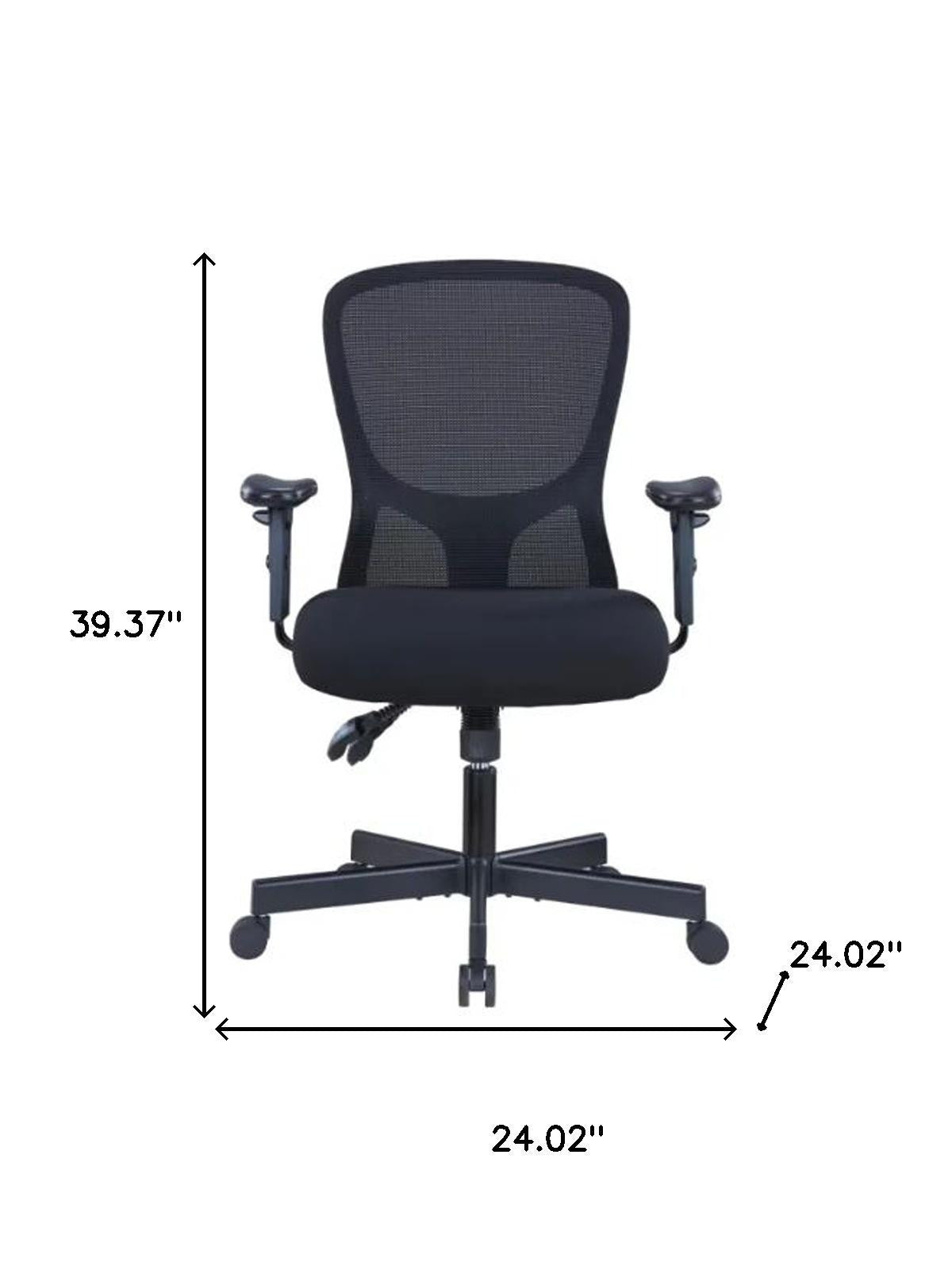 Black Adjustable Height Swivel Rolling Executive Office Chair