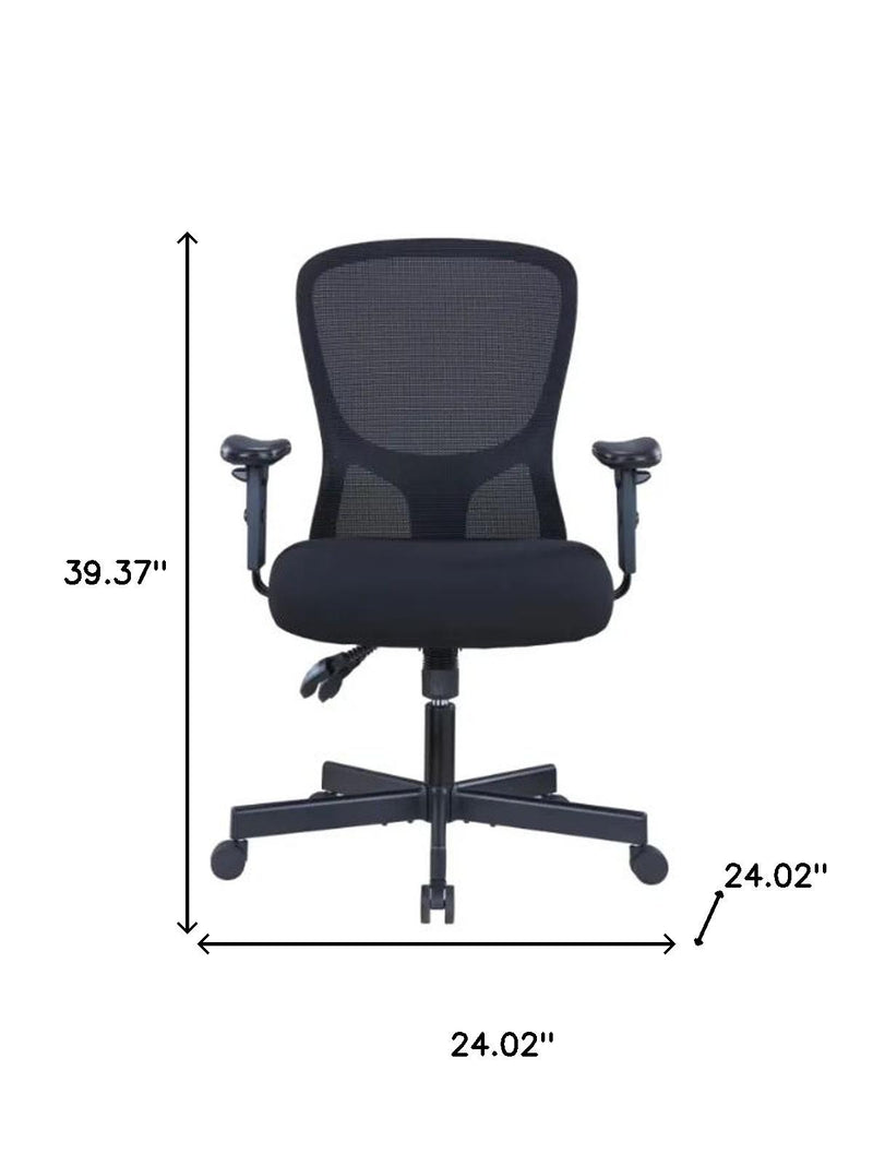 Black Adjustable Height Swivel Rolling Executive Office Chair