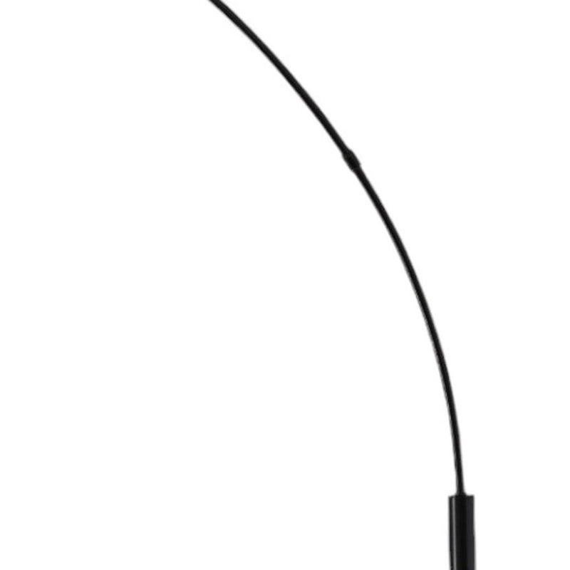 77" Antiqued Bronze Arched Floor Lamp With Groovy Beige Abstract Wicker Globe Shade - Lighting