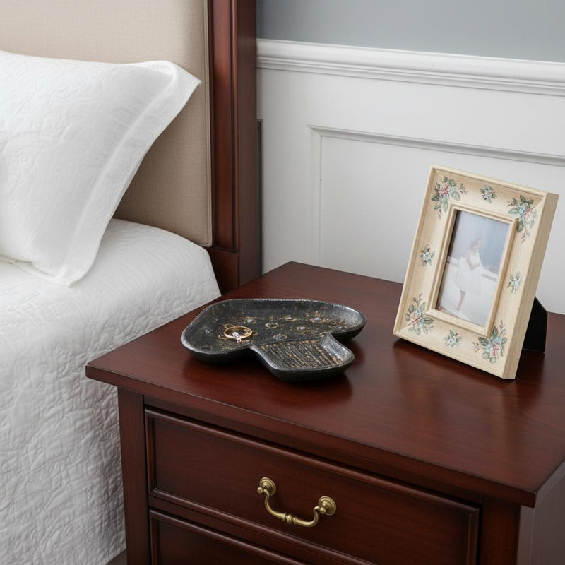 7" Black Cast Iron Handmade Trinket Tray