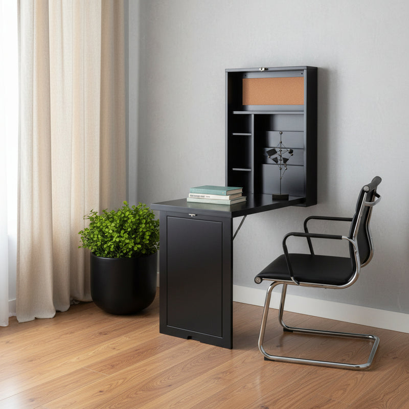 22" Black Secretary Desk - Office
