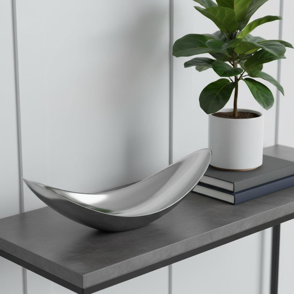 13" Aluminum Modern Twisted Centerpiece Bowl - Kitchen & Dining