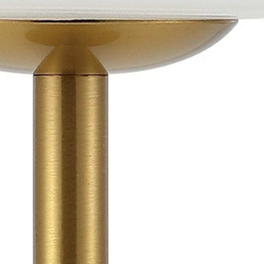 13" Gold USB Table Lamp With Empire Shade - Lighting