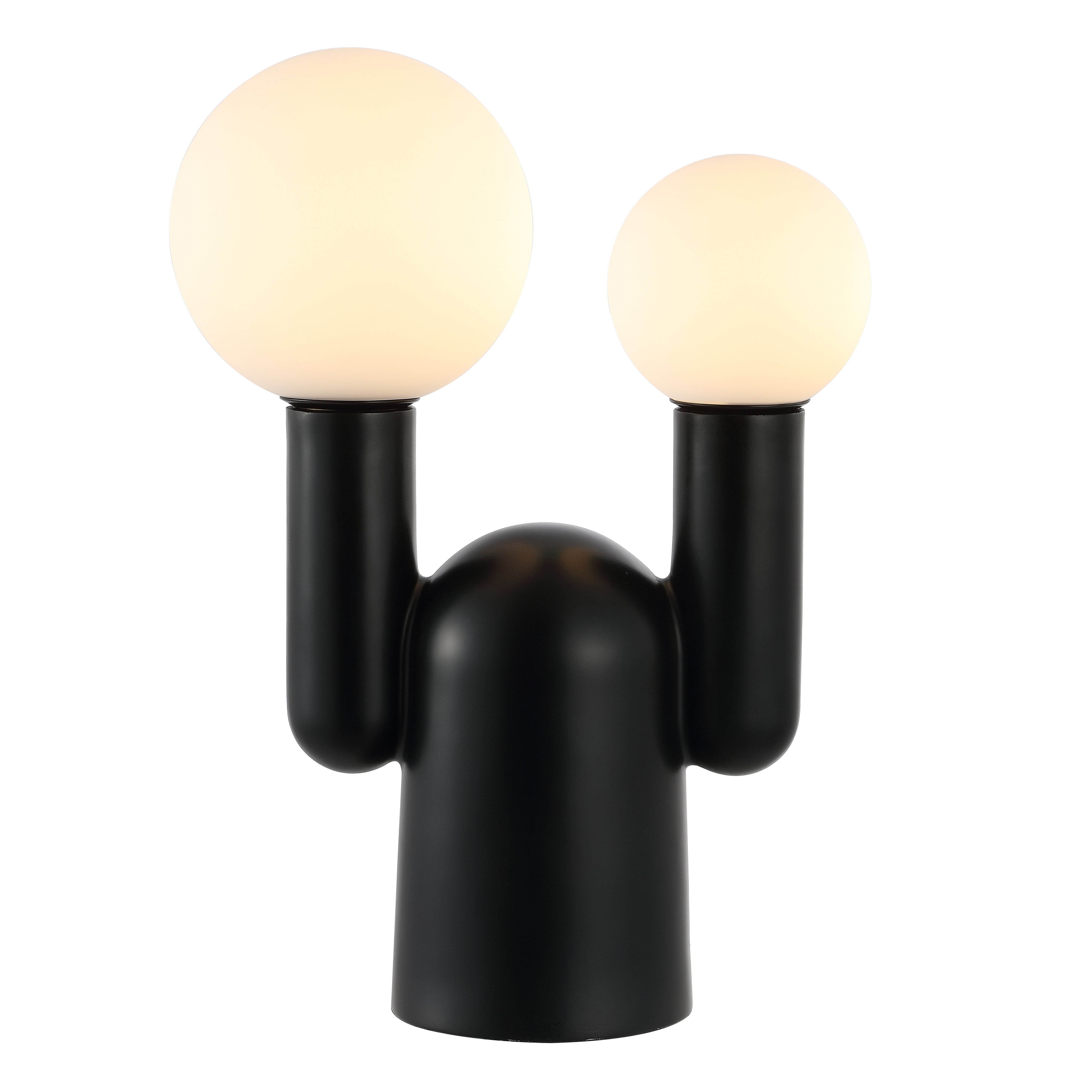 19" Black Two Light Novelty Globe Lamp - Lighting