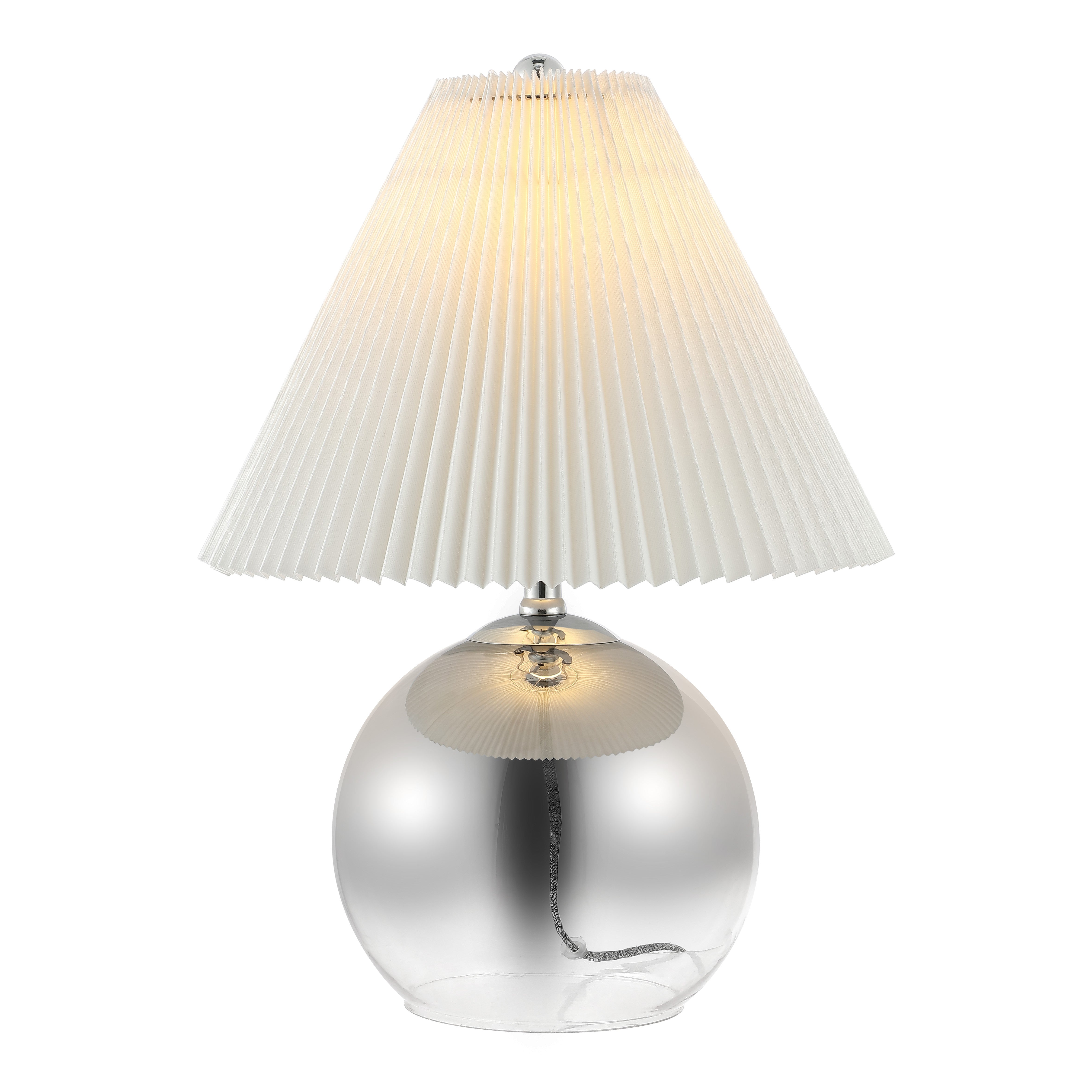 23" Silver Globe Lamp Base With Empire Shade - Lighting