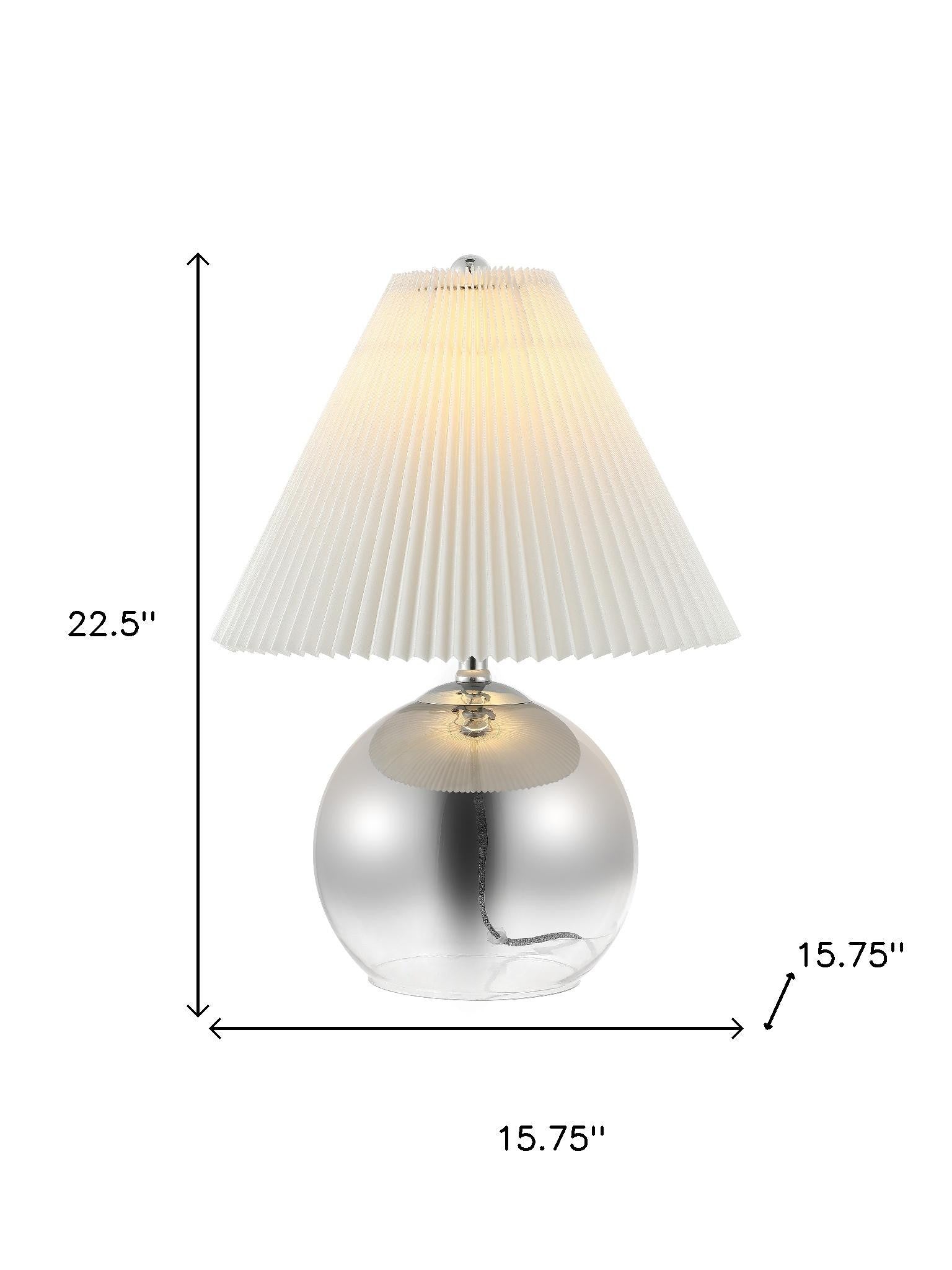 23" Silver Globe Lamp Base With Empire Shade - Lighting