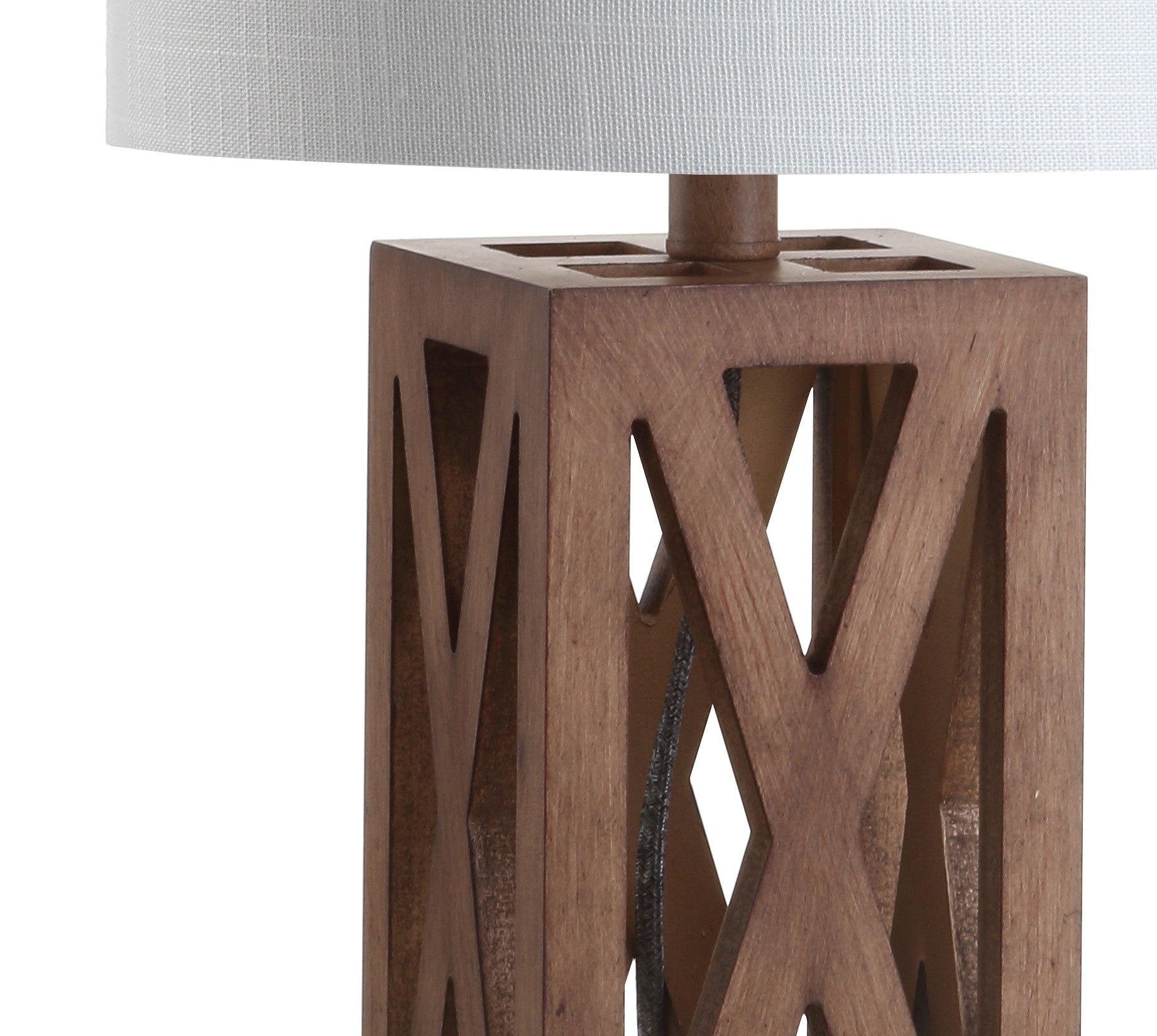 22" Brown Table Lamp With Drum Shade - Lighting