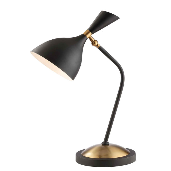 22" Black Table Lamp With Bell Shade - Lighting
