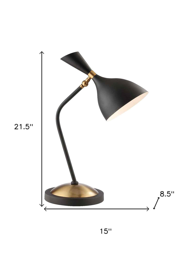 22" Black Table Lamp With Bell Shade - Lighting