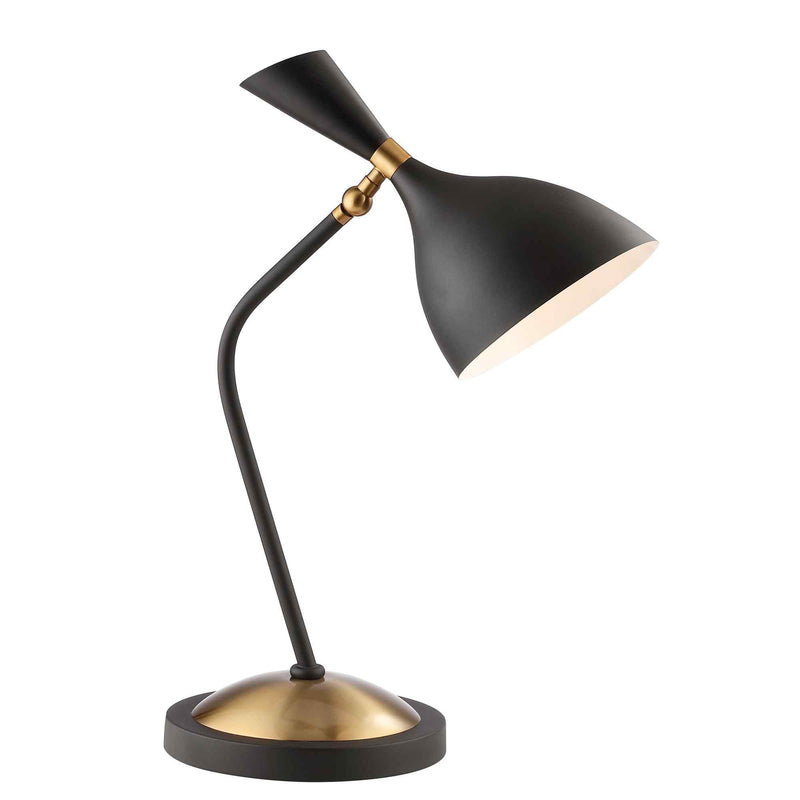 22" Black Table Lamp With Bell Shade - Lighting
