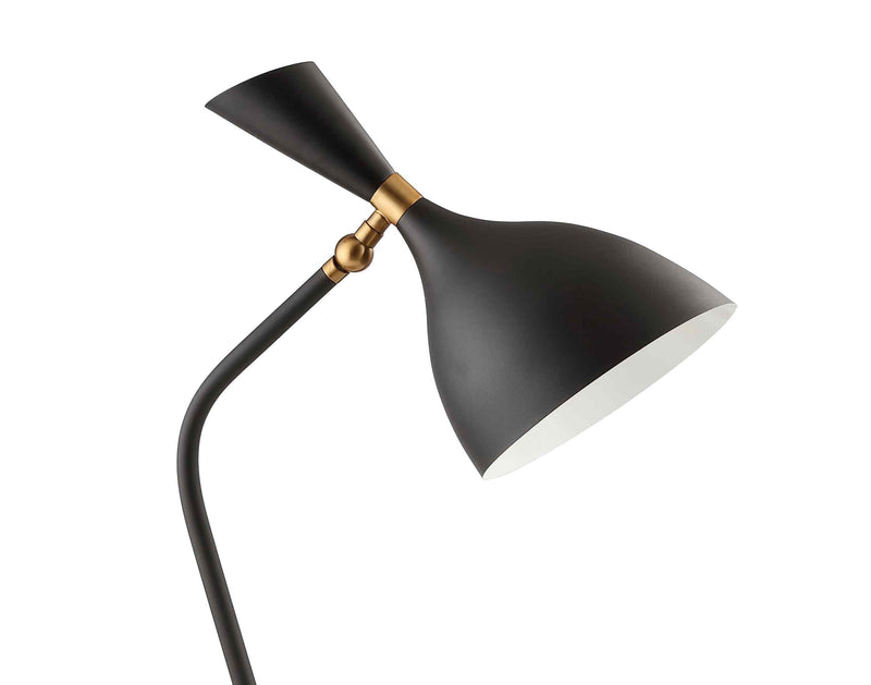 22" Black Table Lamp With Bell Shade - Lighting