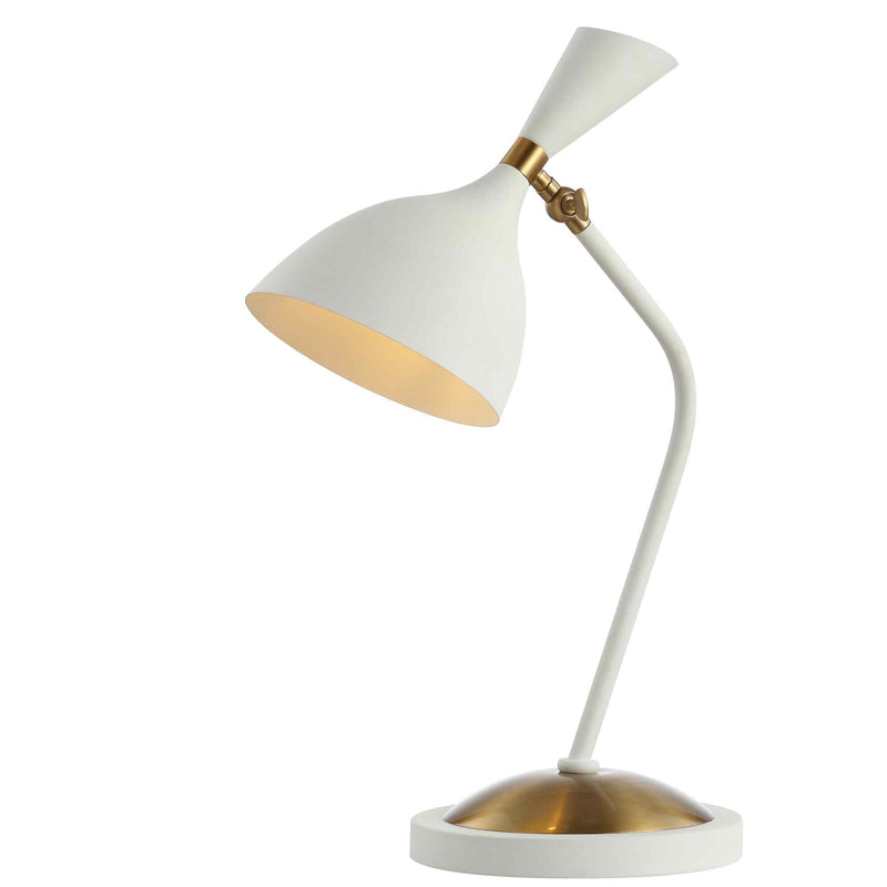 22" White Table Lamp With Bell Shade - Lighting