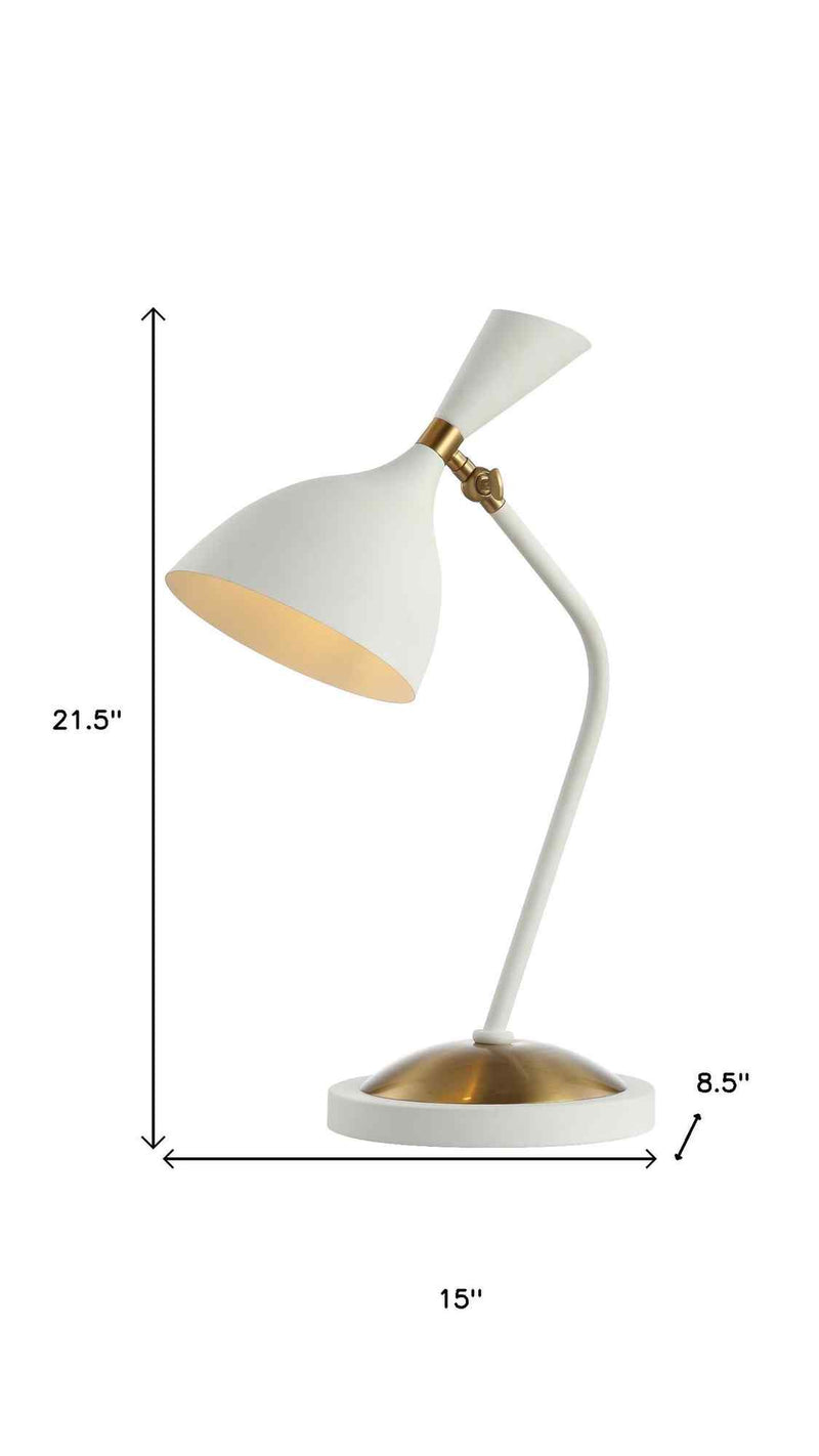 22" White Table Lamp With Bell Shade - Lighting