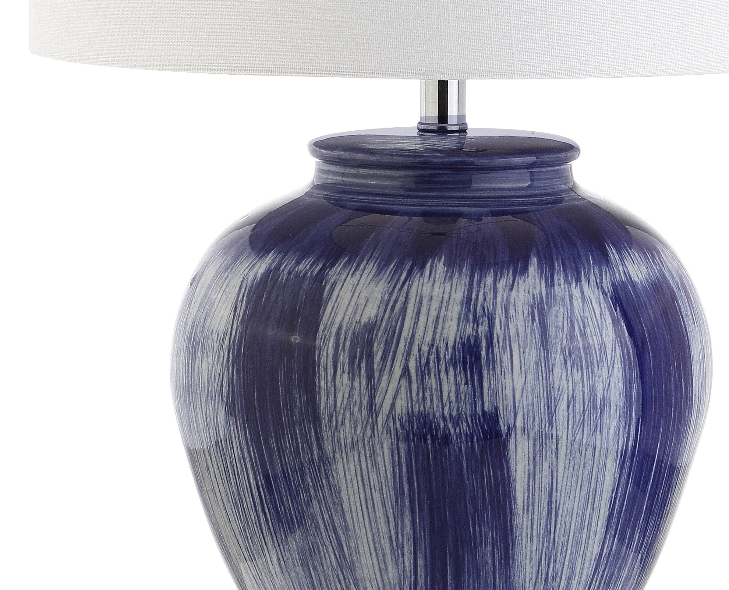 26" Blue And Clear Urn Table Lamp With Drum Shade - Lighting