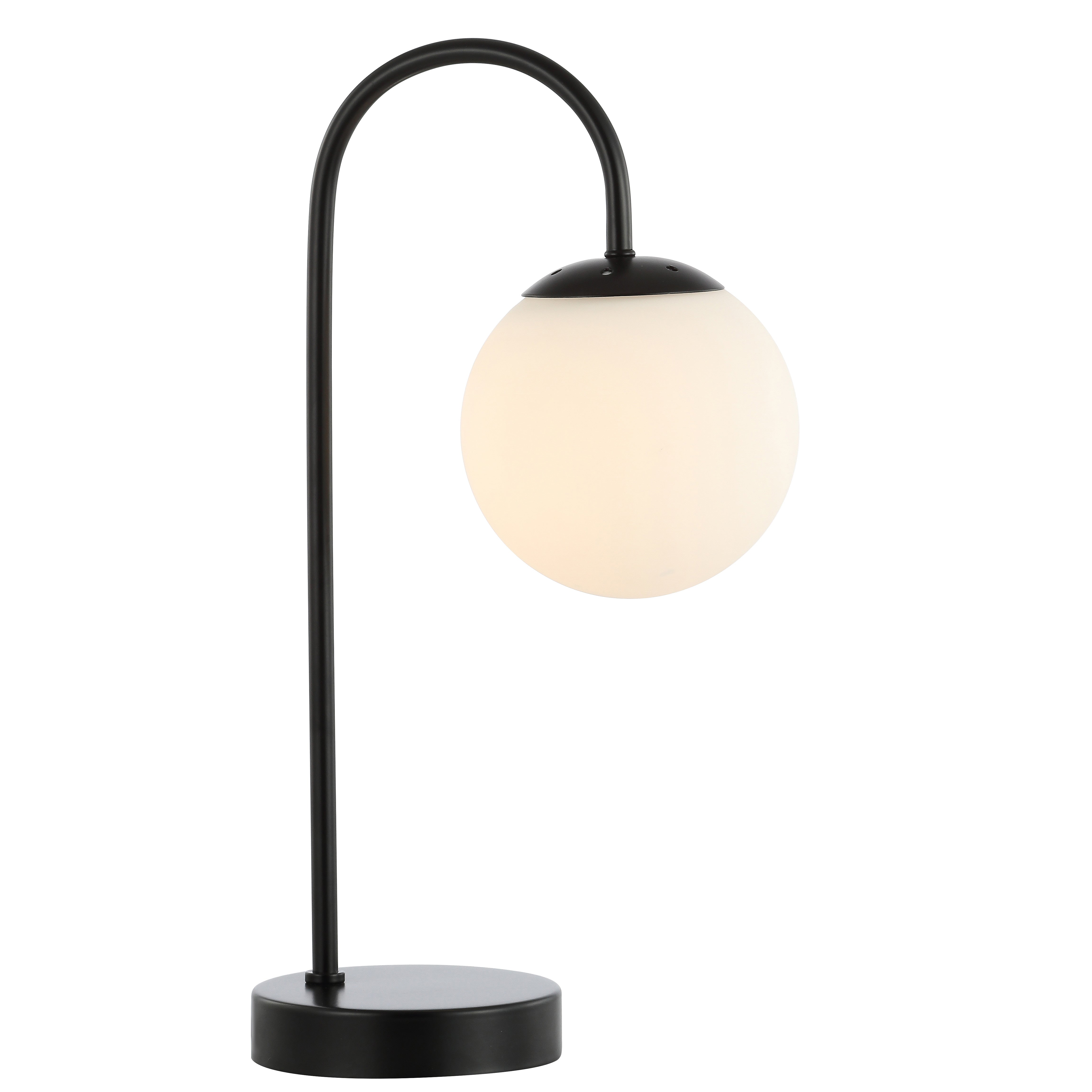 18" Black Globe Arched Lamp With Globe - Lighting