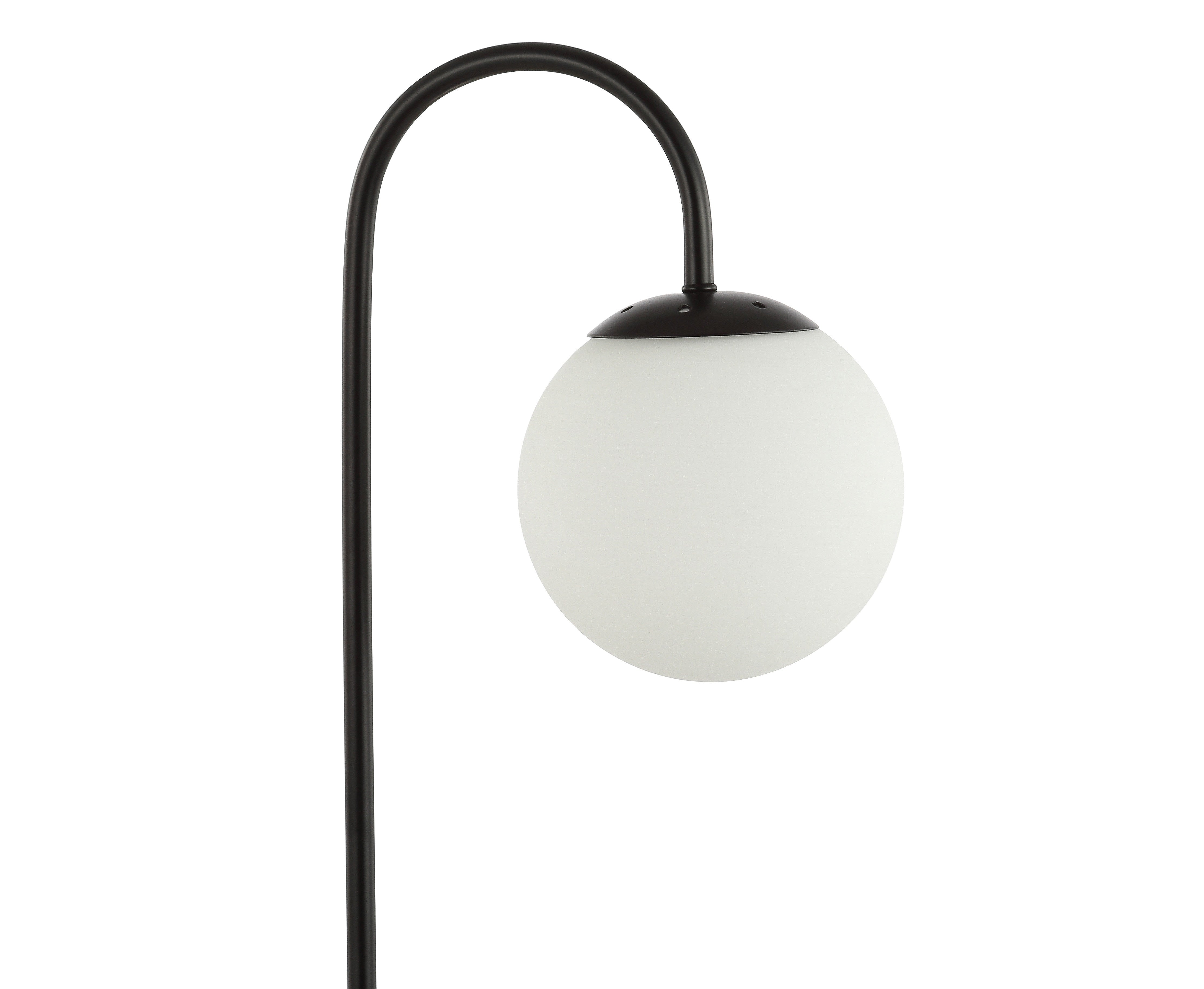 18" Black Globe Arched Lamp With Globe - Lighting