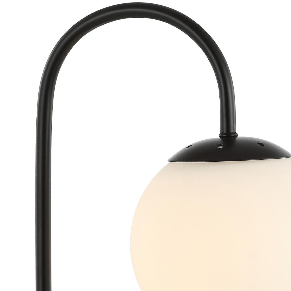 18" Black Globe Arched Lamp With Globe - Lighting