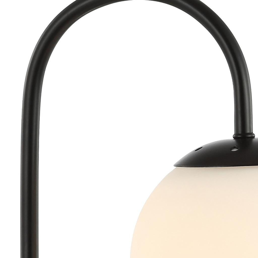 18" Black Globe Arched Lamp With Globe - Lighting