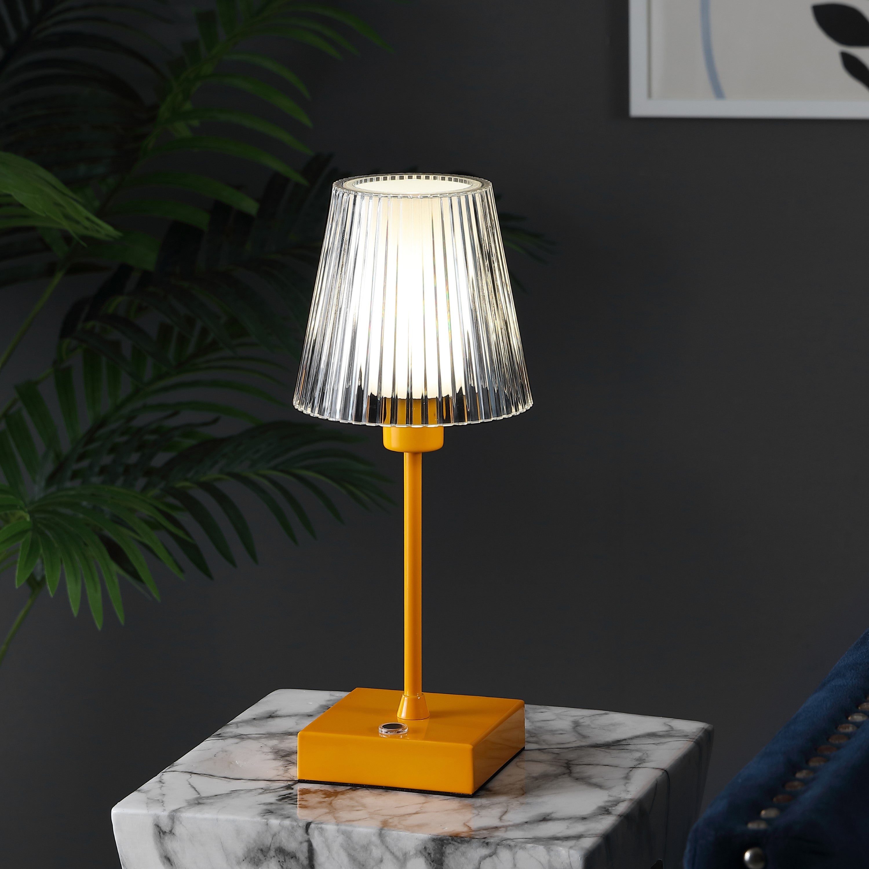 13" Orange USB Table Lamp With Empire Shade - Lighting