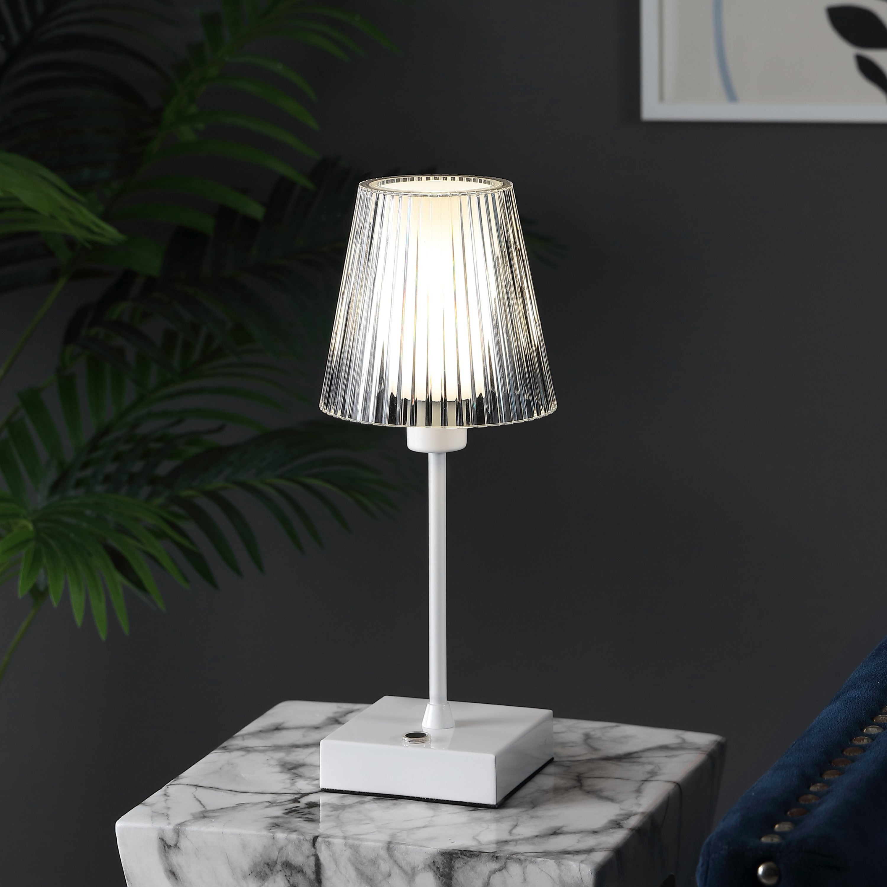 13" White USB Table Lamp With Empire Shade - Lighting