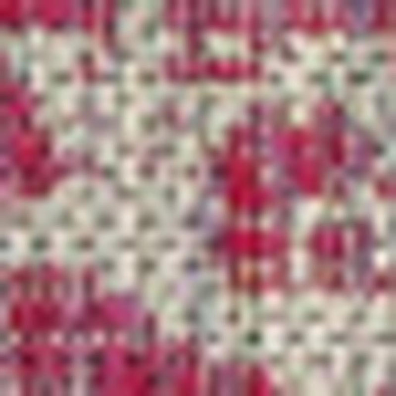 Fuchsia and light gray medallion area rug with ornate pattern and border
