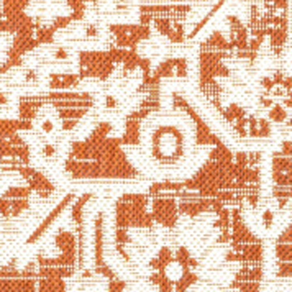 3' X 5' Orange And Cream Medallion Indoor Outdoor Area Rug - Sports & Outdoor