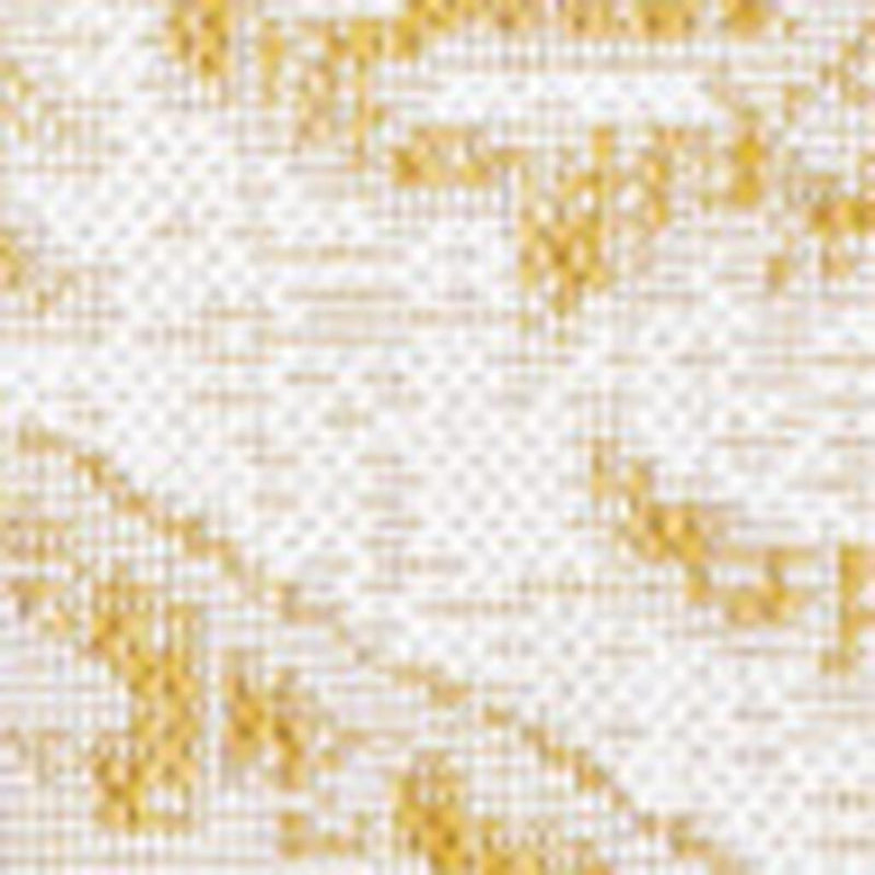 Cream and yellow medallion rug motif close-up with lattice and linework