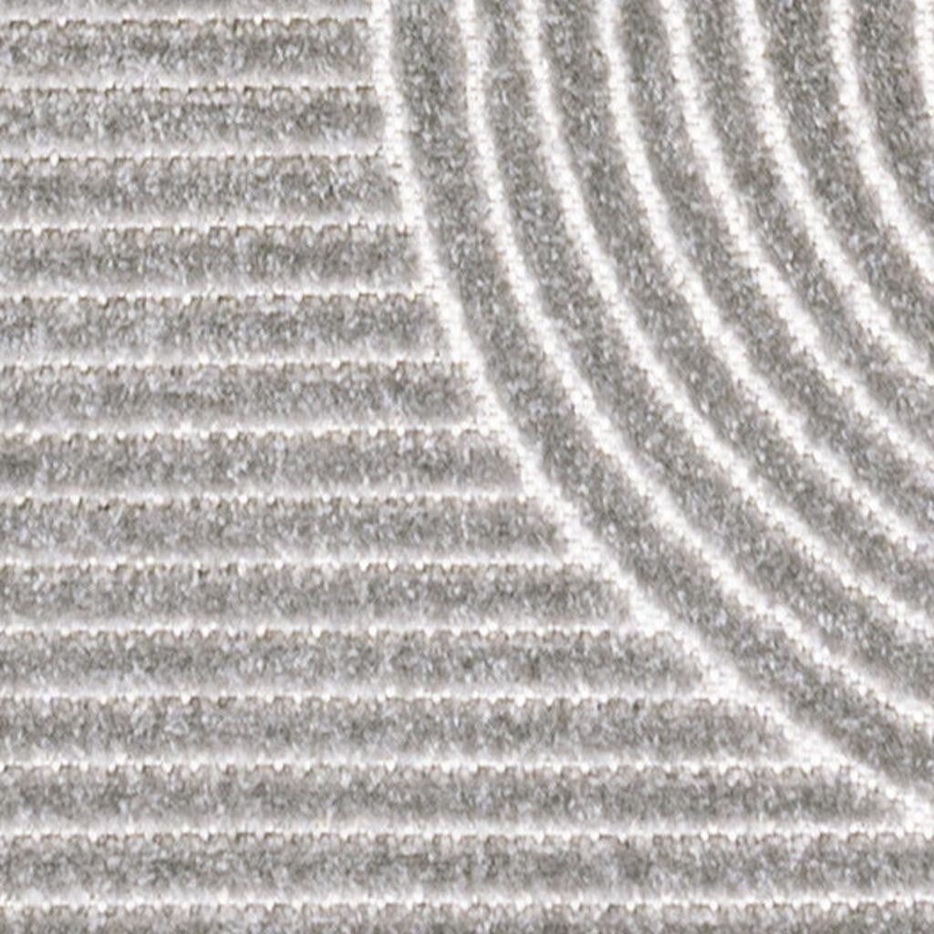 10' Gray And Ivory Striped Indoor Outdoor Runner Rug - Sports & Outdoor