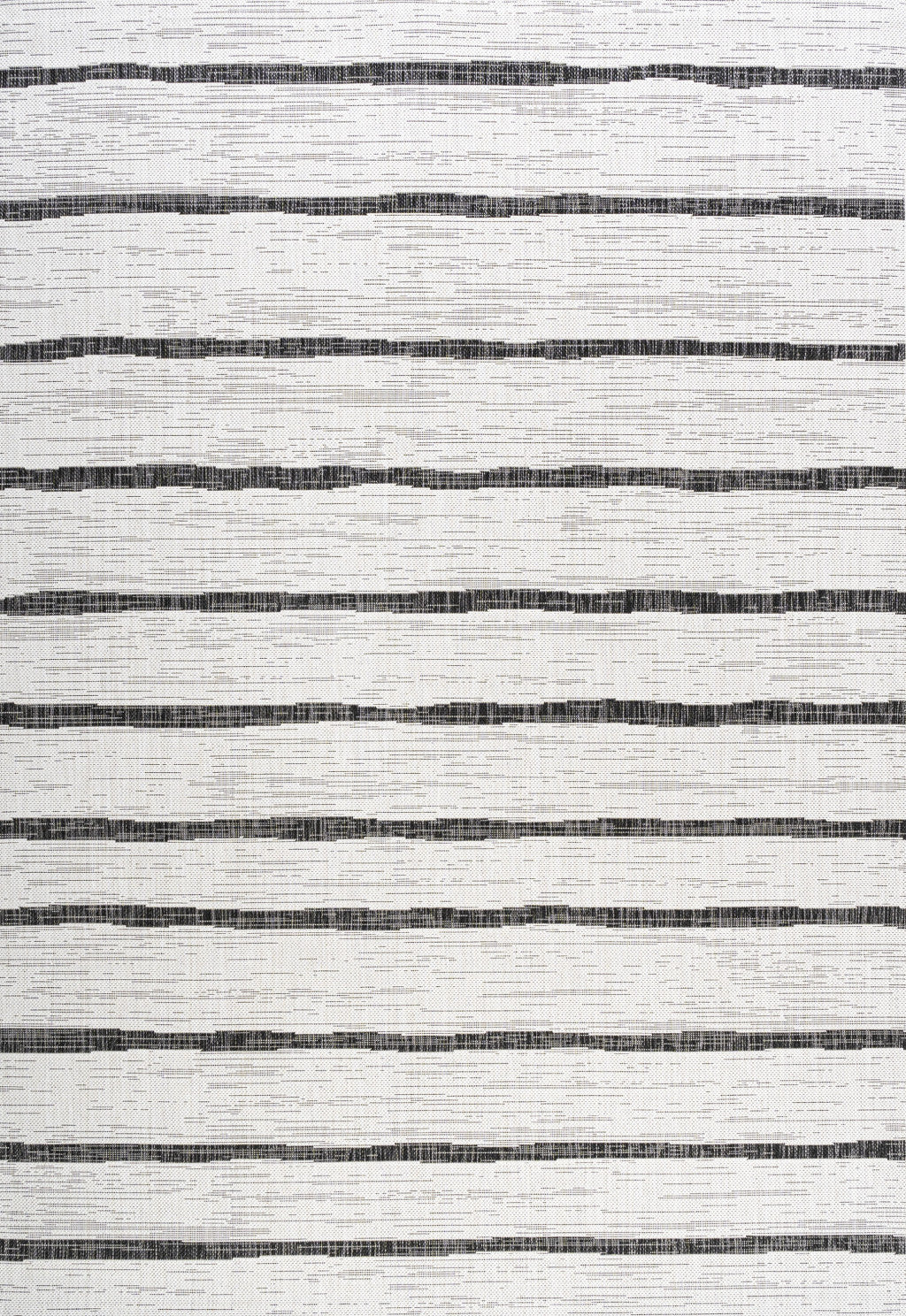 Close-up of ivory and black horizontal striped area rug weave
