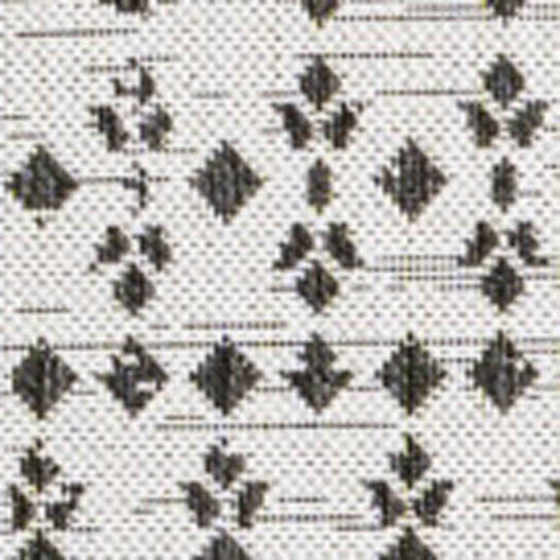 8' Cream And Black Square Trellis Indoor Outdoor Area Rug