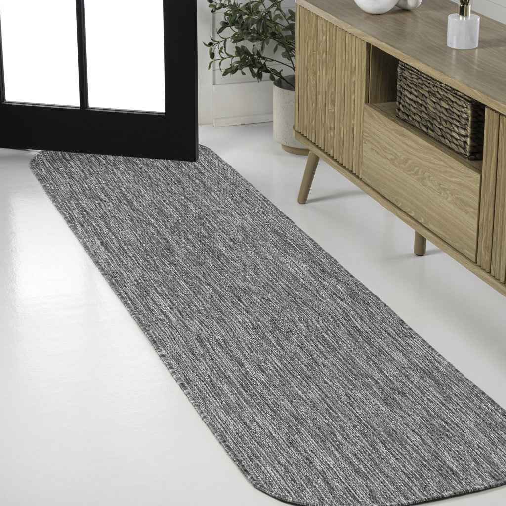 8' Gray Indoor Outdoor Runner Rug