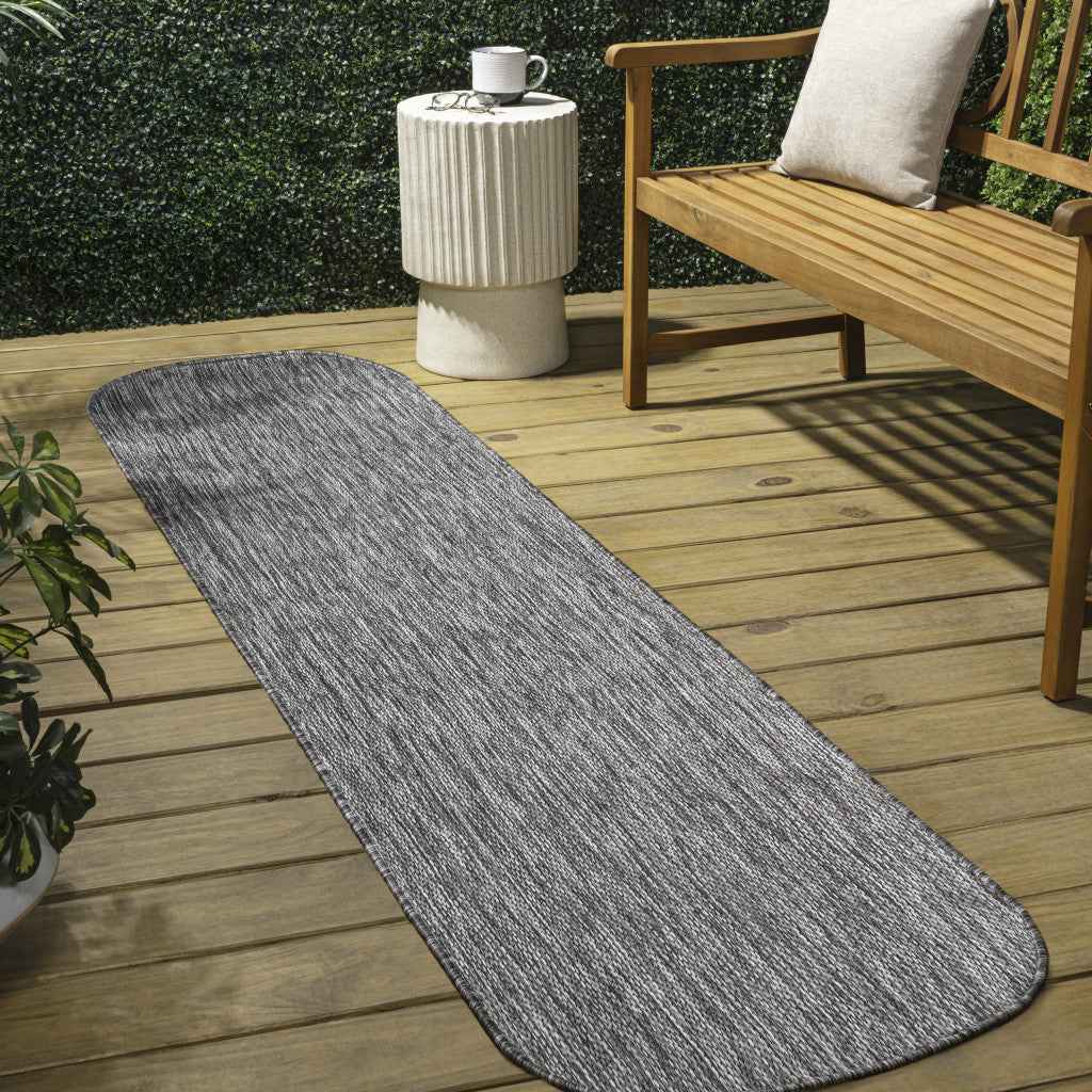 8' Gray Indoor Outdoor Runner Rug
