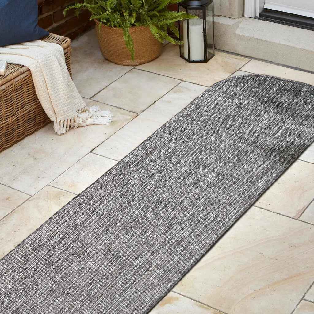 8' Gray Indoor Outdoor Runner Rug