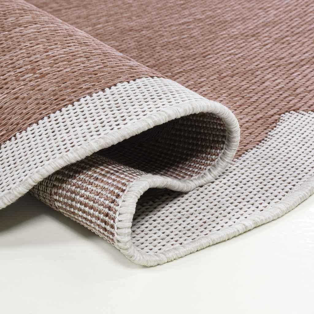 8' Rose And Cream Indoor Outdoor Runner Rug