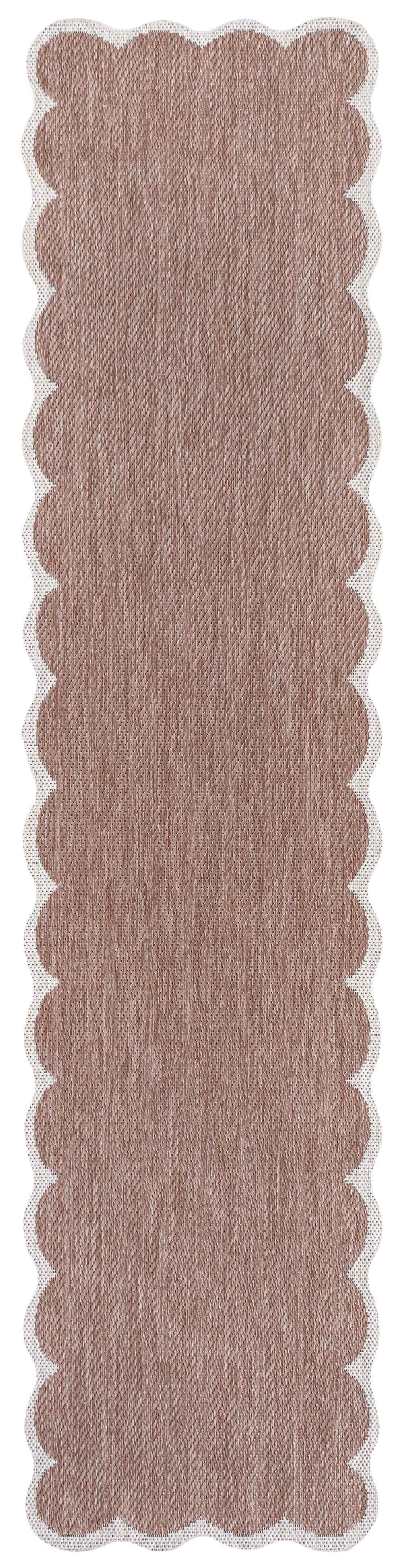 8' Rose And Cream Indoor Outdoor Runner Rug